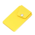 Phone Card Bag Stand Holder Silicone Stick On Credit Wallet Yellow