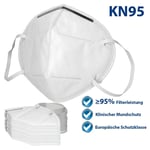 ECD Germany 100 bit respirator dammask näsa-mun mask FFP2 KN95 - 4-skikt filterstruktur nonwoven näsklämma vit - mask ansiktsmask ansiktsmask