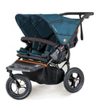 Out n About nipper double pushchair v5 Highland Blue basket & Raincover 0m-22kg