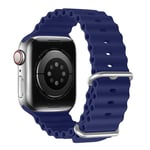 Dux Ducis OceanWave - Apple Watch 9/8/7/6/5/4/3/2/1/SE/Ultra/Ultra 2 - 49/45/44/42mm - Soft Silikone urrem - Blå