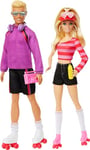 Barbie Fashionistas Coffret 2 poupées et 6 Accessoires, poupées de Collection et Ken en Patins à roulettes, 65e Anniversaire, HXK90
