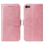 LOLFZ Wallet Case for iPhone 6 iPhone 6S, Vintage Leather Book Case with Card Holder Kickstand Magnetic Closure Flip Case Cover for iPhone 6 iPhone 6S - Rose Gold