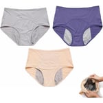 3-pack läckagesäkra damunderkläder - läckagesäkra trosor för över 60 #s inkontinens E E 2XL