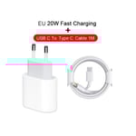 20W Original USB-C Snabbladdare för iPhone 11 12 13 14 Pro Max mini Typ C Snabbladdning för iPhone 8 Plus XR XS MAX USB-C Kabel