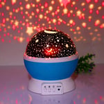 lqgpsx Rotation Stars Starry Sky LED Night Light Projector Moon Lamp Battery USB Kids Gifts Children Bedroom Lamp Projection Lamp