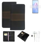 Wallet Case + headphones for Oppo Reno8 4G Protective Cover Brown