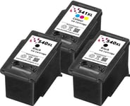 Refilled 2x PG540XL 1x CL541XL Ink Cartridge Combo fit Canon Pixma MG3650