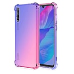 MISKQ case for Xiaomi Redmi 9A, Phone Cover Shockproof, Rreinforced Corner, Silicone soft anti-fall TPU mobile phone case(Blue/pink)