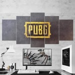 TOPRUN 5 panels Wall Art PUBG PlayerUnknown's Battlegrounds Logo Painting Pictures Print on Canvas For Home Modern Decoration Ready to hang Farmed