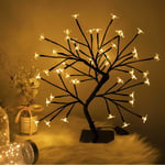 LED Bonsai Cherry Blossom Tree Light, Crystal Flower Adjustable Branches Artificial Tree, 40LED Flexible Branches Tree Light 45CM / USB for Home Decoration Night Light and Gift (Warm White)