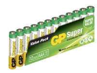 GP Batteries Super Alkaline AAA, Engångsbatteri, AAA, Alkalisk, 1,5 V, 12 styck, Multifärg