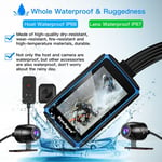 Blueskysea DV988 4" Waterproof 2CH Front & Rear Motorbike Wifi Dash Cam Recorder