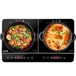 Portable Induction Hob, Two Zone, 2000W, 13A Plug, Timer Function