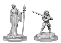 Human Female Wizard & Halfling Female Holy Warrior Critical Role Unpainted Miniatures - Rollespill fra Outland