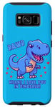 Galaxy S8 Rawr Means I Love You In Dinosaur with Big Blue Dinosaur Case