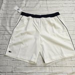 Lacoste Sport Men's Stretch Tennis Shorts Breathable Size XL White Regular Fit