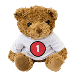 NEW - NUMBER 1 - Teddy Bear - Adorable Soft Cute Cuddly - Gift Present