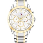 TOMMY HILFIGER MENS WATCH GOLD & SILVER TONE BRACELET WITH WHITE DIAL 1791226 UK