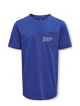 Kobmarinus S/S Tee Print Box Jrs Noos Tops T-shirts Short-sleeved Blue Kids Only
