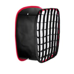 Neewer Collapsible Softbox with Strap Attachment, Grid and Carrying Bag Compatible with Neewer 480/660/530 LED Light Panels, 9.25x8.27 inches Opening (Black+Red)