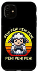 Coque pour iPhone 11 Jeux vidéo rétro Sunset Gamer Sheep Pew pour garçons et filles