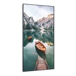 Infrared Heater Panel Wall Mounted Indoor Thermostat Lake Motif 60 x 120cm 700 W