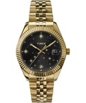 New Ladies Timex Celestial Legacy Gold Crystal Star Dial Fluted Bezel 50m Watch
