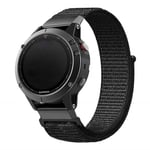 26mm Garmin Fenix 5X nylon velcro watch band - Black