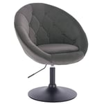Rootz Velvet Swivel Lounge Chair - Elegant stol - Bekväma sittplatser - Högdensitetsskum - Slitstark metallram - Ergonomisk design - Justerbar höjd -