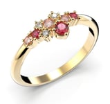 Festive Nelly Pink färgrika diamant och sten ring 14-609-019P-KK-HSI1