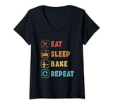 Eat Sleep Bake Repeat Bread Dough Bread Maker Bread Baker V-Neck T-Shirt