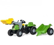 Rolly Toys 023134 Rolly Kid X traktor med skopa och släp Grön