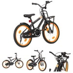 The Living Store Barncykel med frampakethållare 18 tum svart och orange -  Cyklar