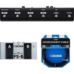 BOSS GA-FC GA Foot Controller bundle with BOSS Fs-6 Dual Foot Switch and BCC-3-TRA 3ft/1m premium trs cable