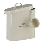 Premier Housewares 507525 Adore Pets Feed The Cat Food Storage Bin with Spoon, 2.8 L - Cream