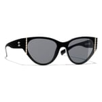 CHANEL Oval Sunglasses CH6054 Black/Grey