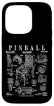 Pinball Arcade Gaming Machine Vintage Gamer Imprimé Brevet Coque pour iPhone 14 Pro