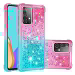 SKALO Samsung A52/A52s Kvicksand Glitter Hjärtan TPU-skal - Rosa multifärg