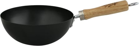 Dexam 12108508 Non Stick Carbon Steel Wok with Wood handle 20cm/8-inch