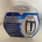 ADVENT  Mini Wireless Optical Mouse- ADE-CM01 - Silver & Black- New & Sealed