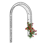 Relaxdays Arche à rosiers tuteur pour roses obélisque Support de plantes grimpantes colonne de Jardin en fer revêtu de poudrage-H x l x P: 226 x 144 x 36,5 cm-noir