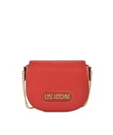 Moschino Love WoMens Clip Fastening Shoulder Bag in Red Pu - One Size