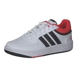 adidas Hoops Shoes Basket, FTWR White/Core Black/Bright Red, 33 EU