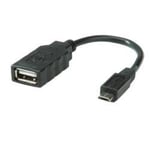 Nilox Ro11.02.8311 Adaptateur de câble Adaptateur pour Cable (Micro-USB B, USB 2.0 A, mâle/Femelle, Noir)