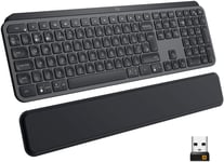 MX Keys Plus Advanced Wireless Illuminated Keyboard with Palm Rest