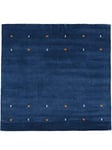 CarpetFine Tapis de Laine Gabbeh Uni carré Bleu 200x200 cm | Tapis Moderne pour Le Salon et la Chambre à Coucher