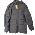Superdry Men's Train Heavyweight Puffer Coat, Dark Charcoal. Size XL