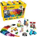 LEGO 10696 Classic La boîte de briques créatives, Rangement facile des jouets & 11010 Classic La plaque de base blanche - Plaque carrée de 32 x 32 tenons pour fans des jouets de construction LEGO