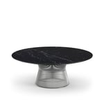 Knoll - Platner Coffee Table, base in Polished Nickel, Ø 91.5 cm, top in black Marquina marble