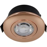 Nordtronic Low Profile Flexible downlight utomhus, Ø7,5 cm, koppar, 3000K